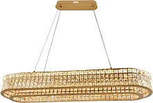 Люстра подвесная LED с пультом Karnelli 4024/03/12PL Stilfort прозрачная на 1 лампу, основание золотое в стиле современный овал с пультом Люстра подвесная LED с пультом Karnelli 4024/03/12PL Stilfort прозрачная на 1 лампу, основание золотое в стиле современный овал с пультом